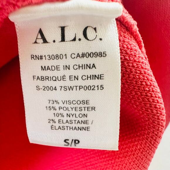 A.L.C. Women's Victoria Tank Crop Top Lychee Pink Size Small Viscose Stretch - Picture 4 of 5